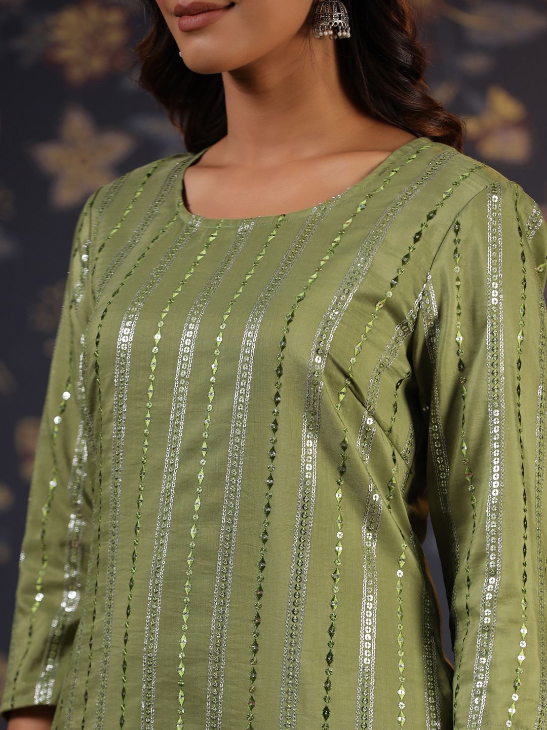 House of Pataudi Ethnic Motifs Embroidered Sequinned Jashn Kurta