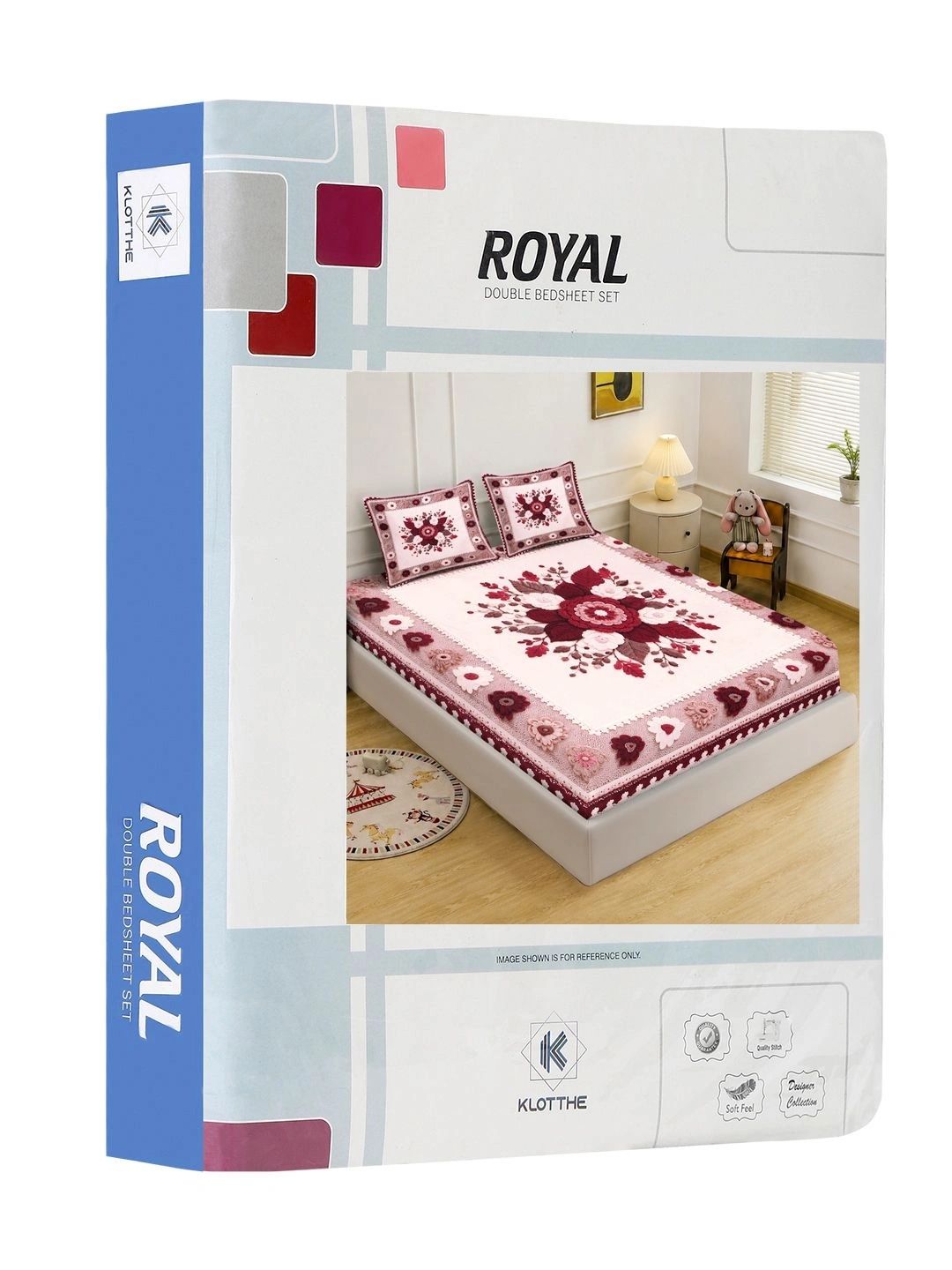 Moda Rapido X KLOTTHE Maroon Floral 400 TC Queen Bedsheet with 2 Pillow Covers
