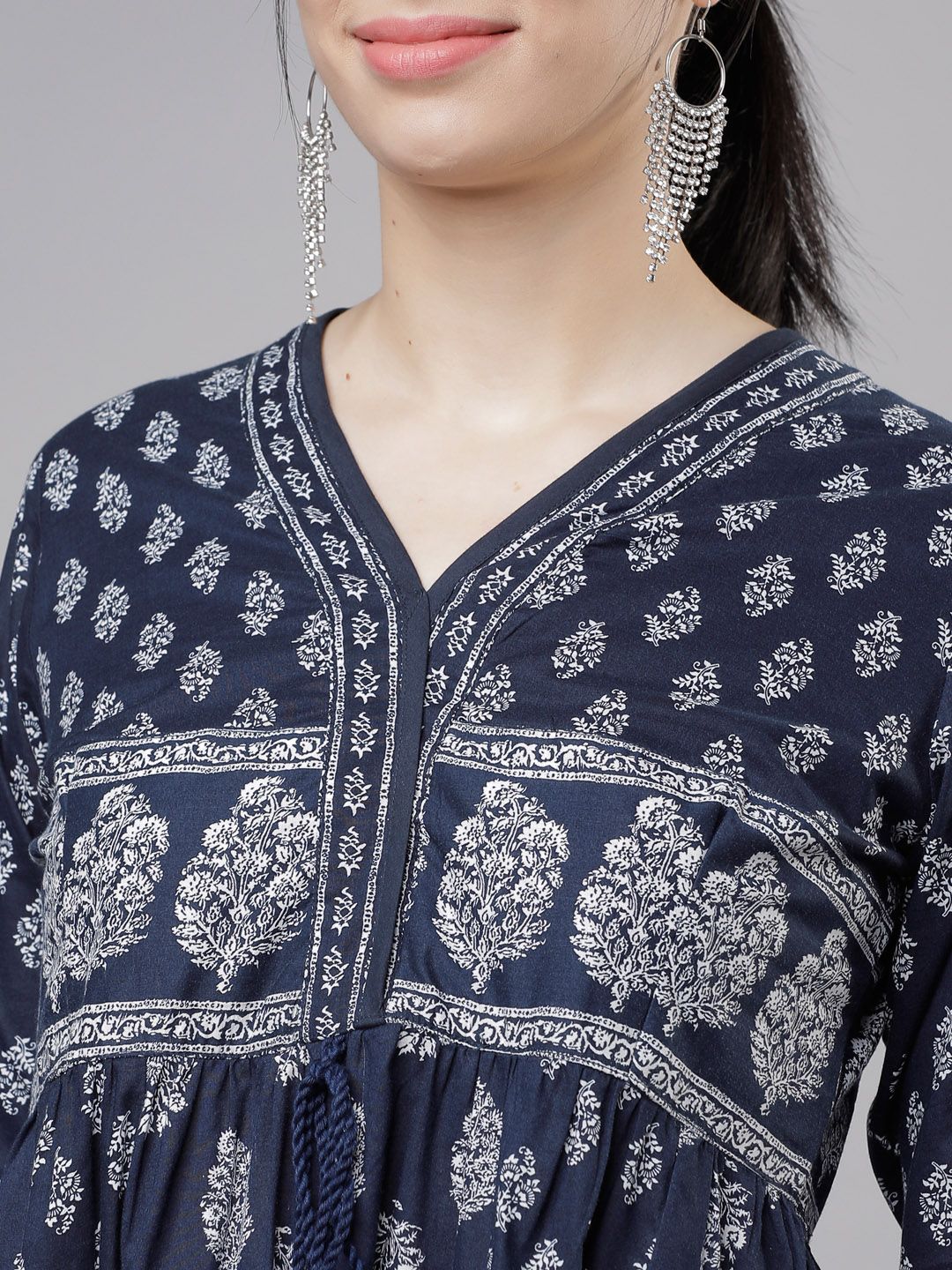 Vishudh Women Navy Blue Empire Dress