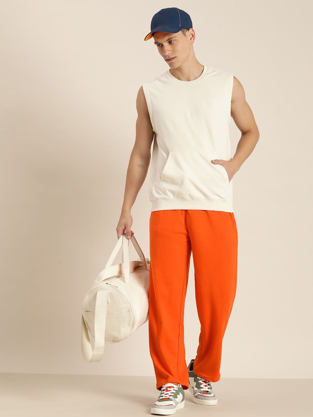 DILLINGER Men Lightweight Relaxed Fit Baggy Kintted Track Pants