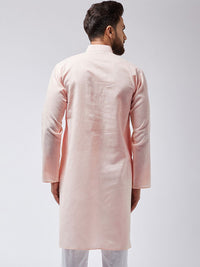 SOJANYA Kurta Lurus Pepejal Berwarna Peach Lelaki