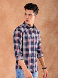 The Indian Garage Co Men Slim Fit Tartan Checked Casual Shirt