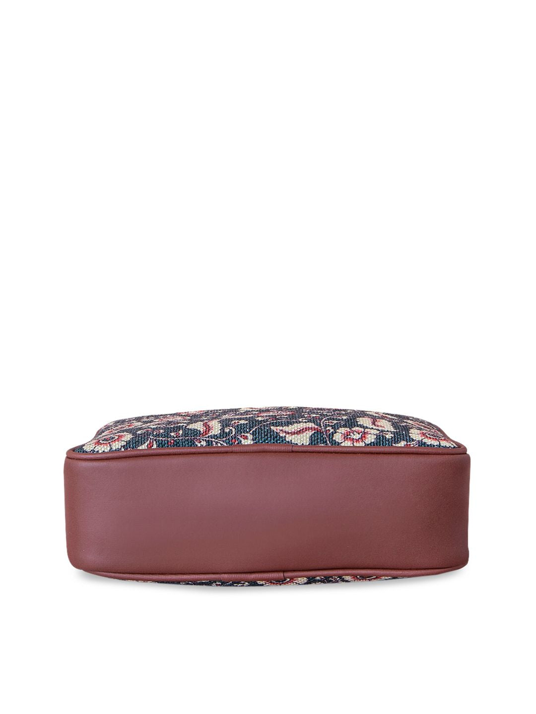 ZOUK Blue Kalamkari Printed Structured Sling Bag