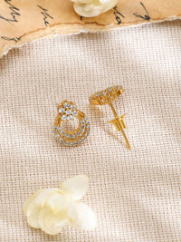 Rubans 22K Kalung Zirkonia Putih Rubans 22K Ditetapkan dengan Anting-anting dengan Anting-anting