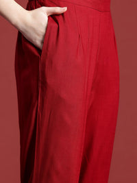 Anouk Bandhani Printed Regular Thread Work Kurta With Trousers & Dupatta