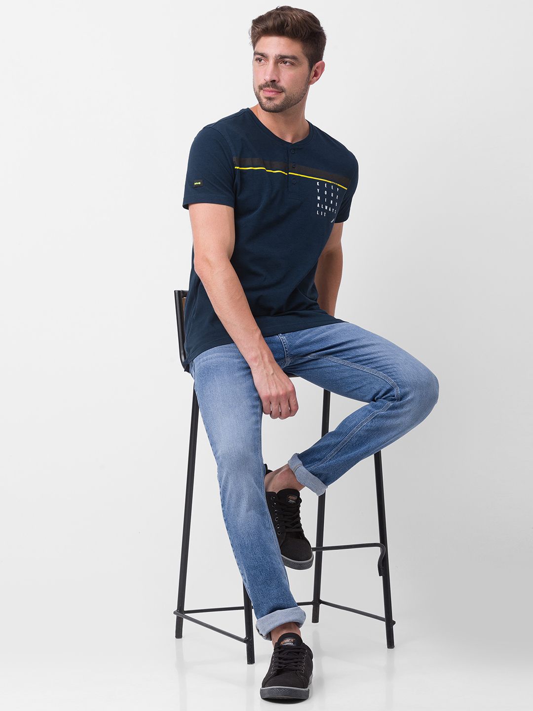 SPYKAR Men Straight Fit Light Fade Stretchable Jeans