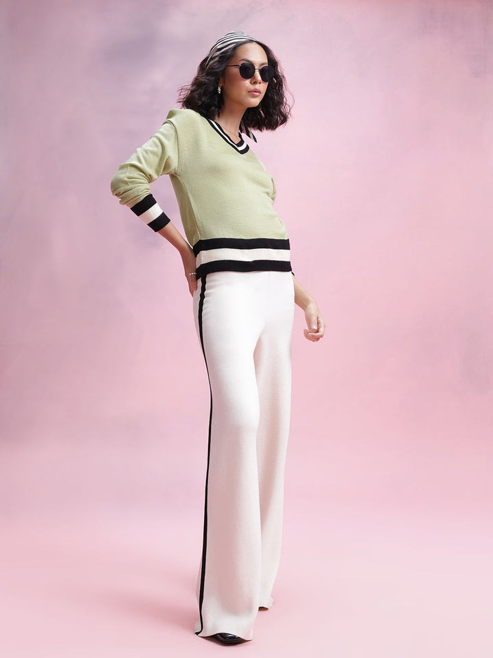 DressBerry Contrast Trims Pullover
