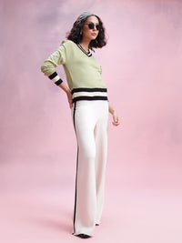DressBerry Contrast Trims Pullover