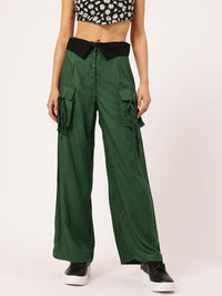 DressBerry Women Tie-Up Pockets Flared Trousers
