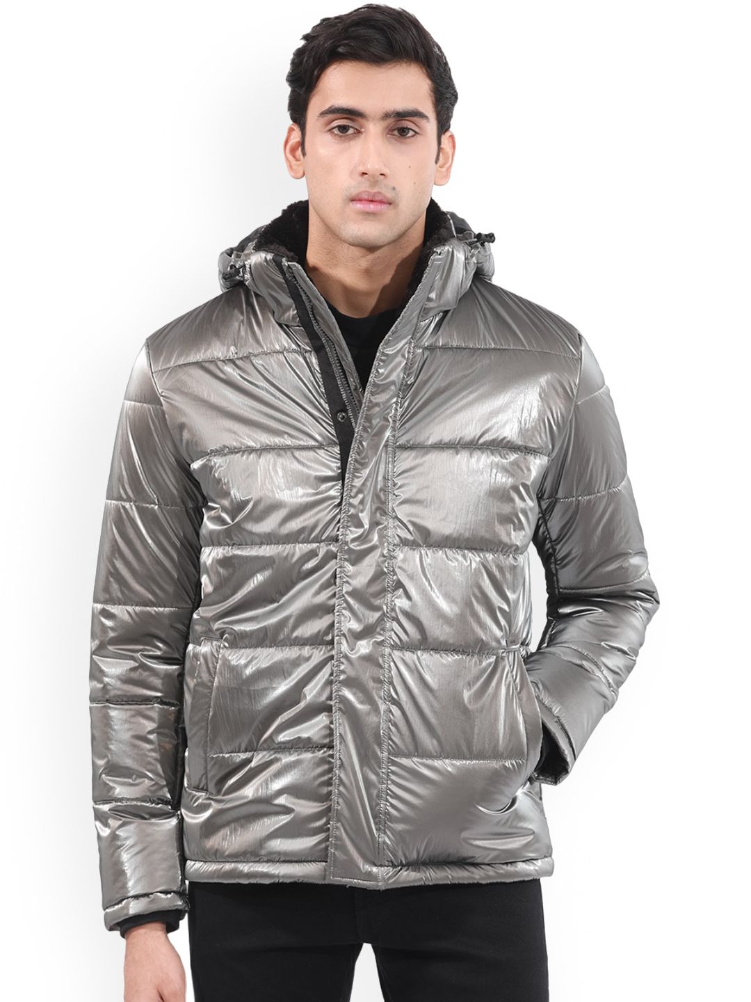 RARE RABBIT Men Osad Tailored Fit Hooded Puffer Jacket