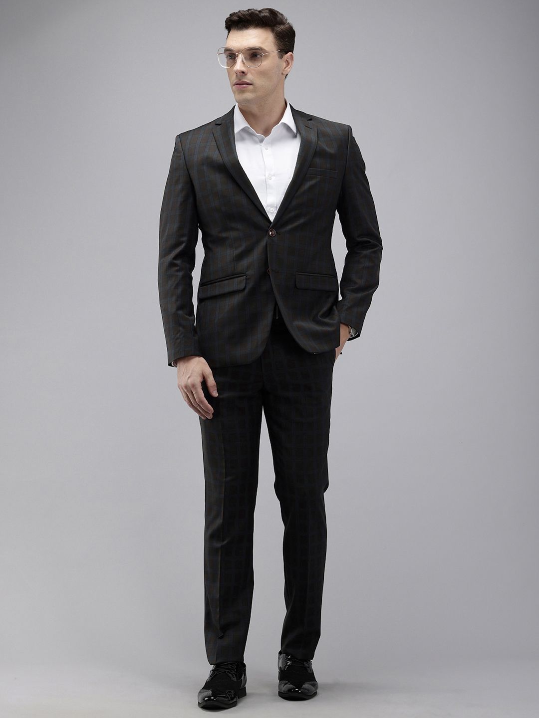 Park Avenue Checked Single Breasted Super Slim Fit 2 Piece Formal Suits
