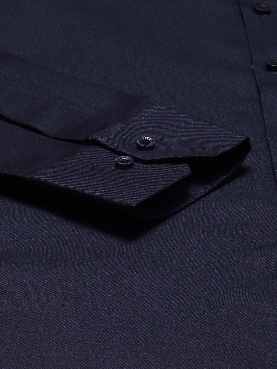 DENNISON Men Navy Blue Solid Smart Cotton Formal Shirt