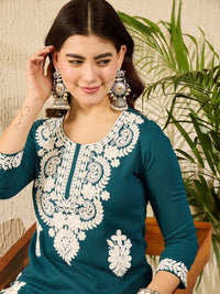 KALINI Floral Embroidered Straight Kurta