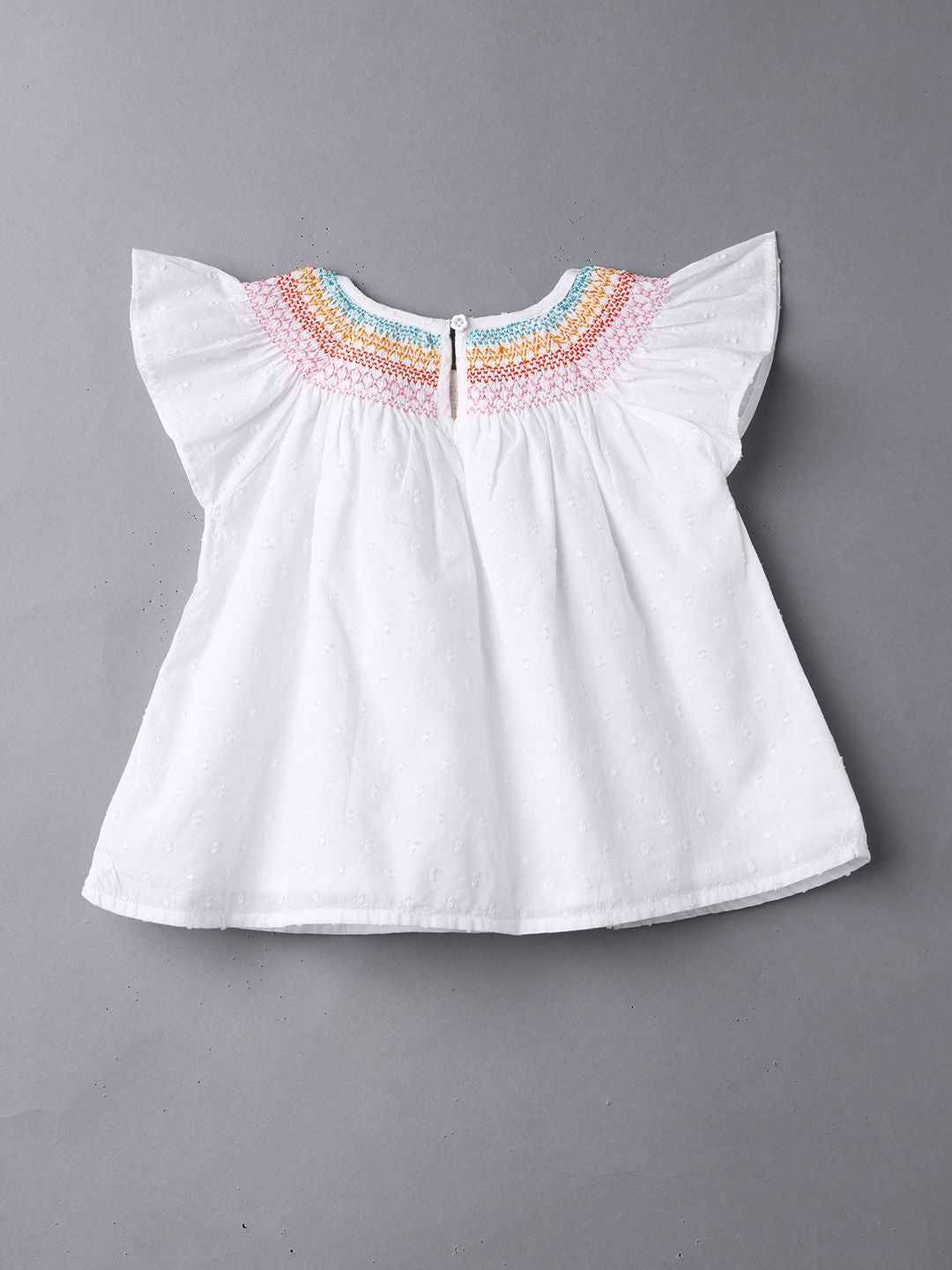 Nauti Nati Flutter Sleeve Cotton Blouson Top