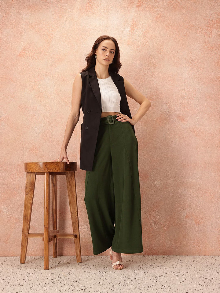 all about you Women Wide Leg Trousers with Belt