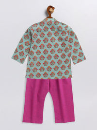 VASTRAMAY Boys Floral Printed Kurta with Pyjamas