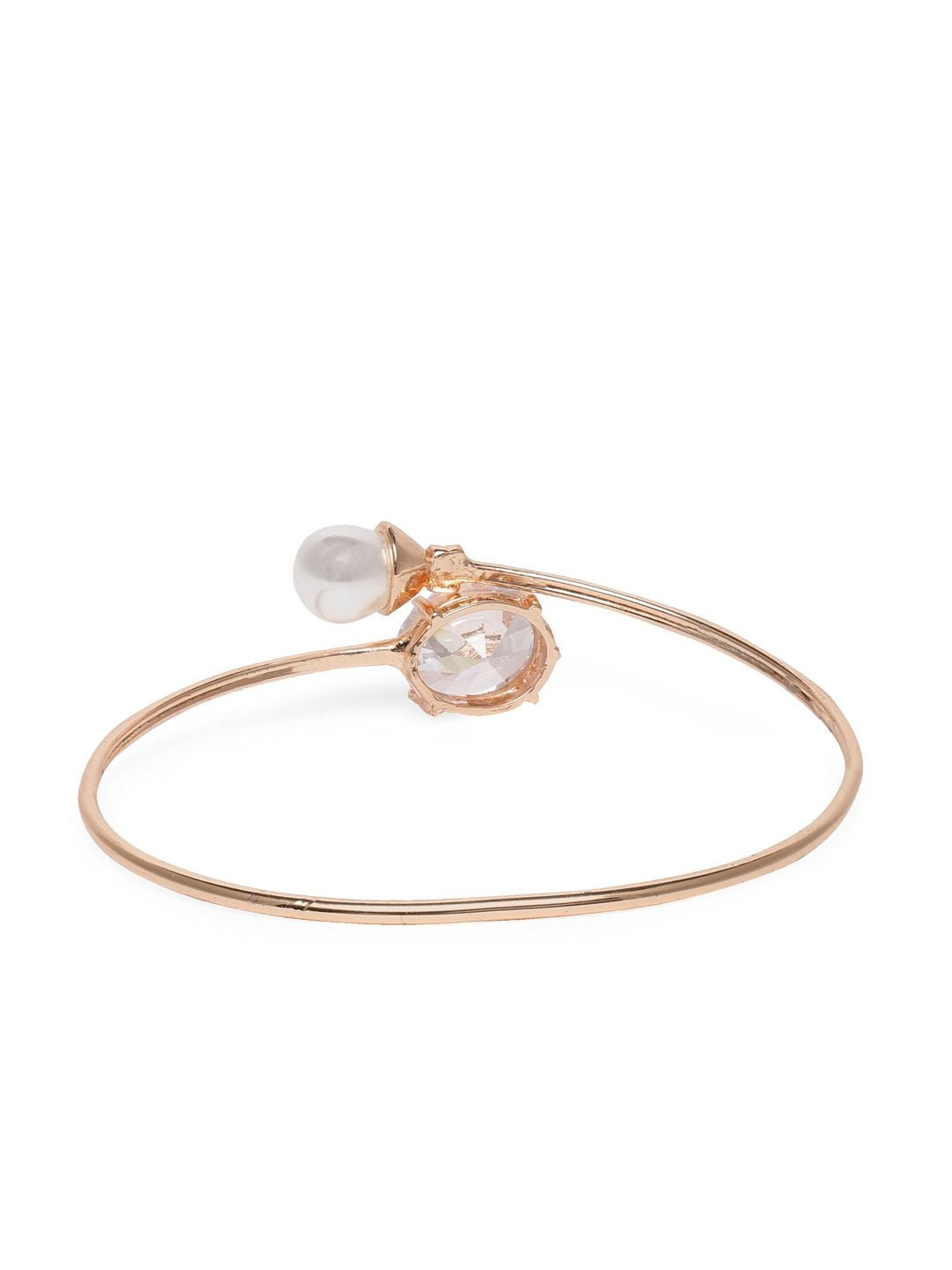 Set Wanita Zaveri Pearls 2 Gelang Kada Loyang Mawar Emas Cubic Zirconia