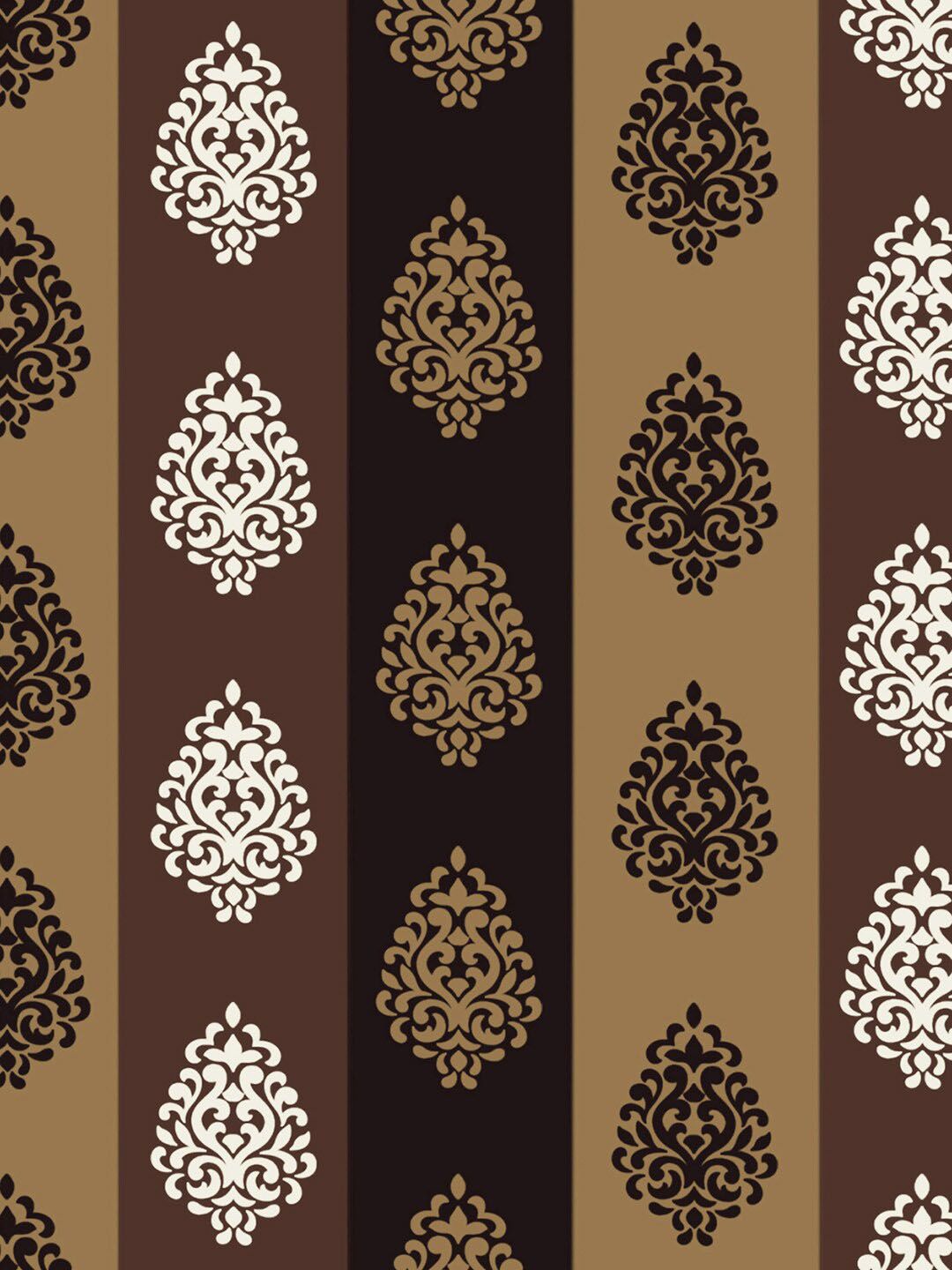 Story@home Nature Brown & Beige Set of 2 Ethnic Motifs Long Door Curtains