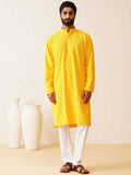 SOJANYA Embroidered Mandarin Collar Sequinned Pure Cotton Kurta with Pyjamas