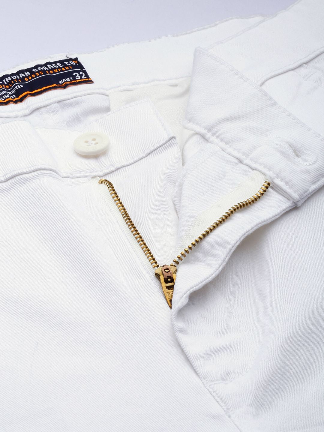 The Indian Garage Co Men White Slim Fit Trousers