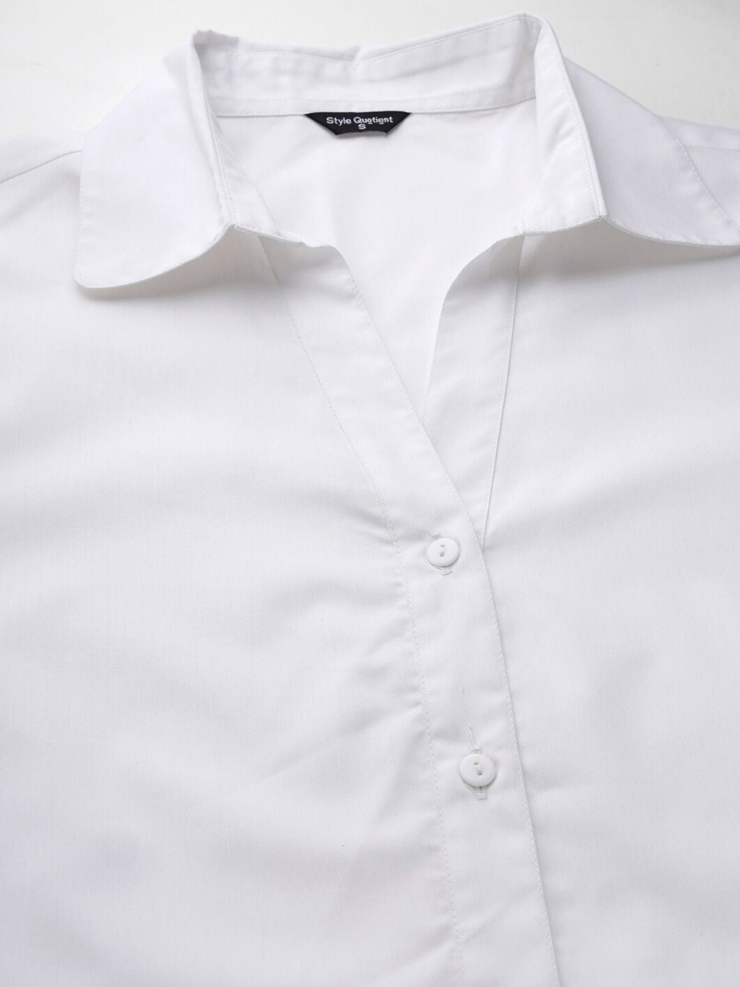 Style Quotient White Spread Collar Smart Cotton Formal Shirt