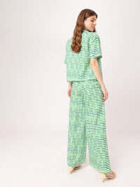 Vacanza In Sync Printed Shirt And Palazzos Co-ords