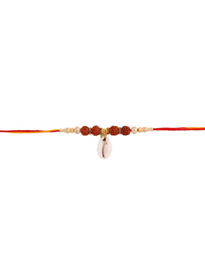Voylla Divine Rudraksha Rakhi With Cowrie Shell