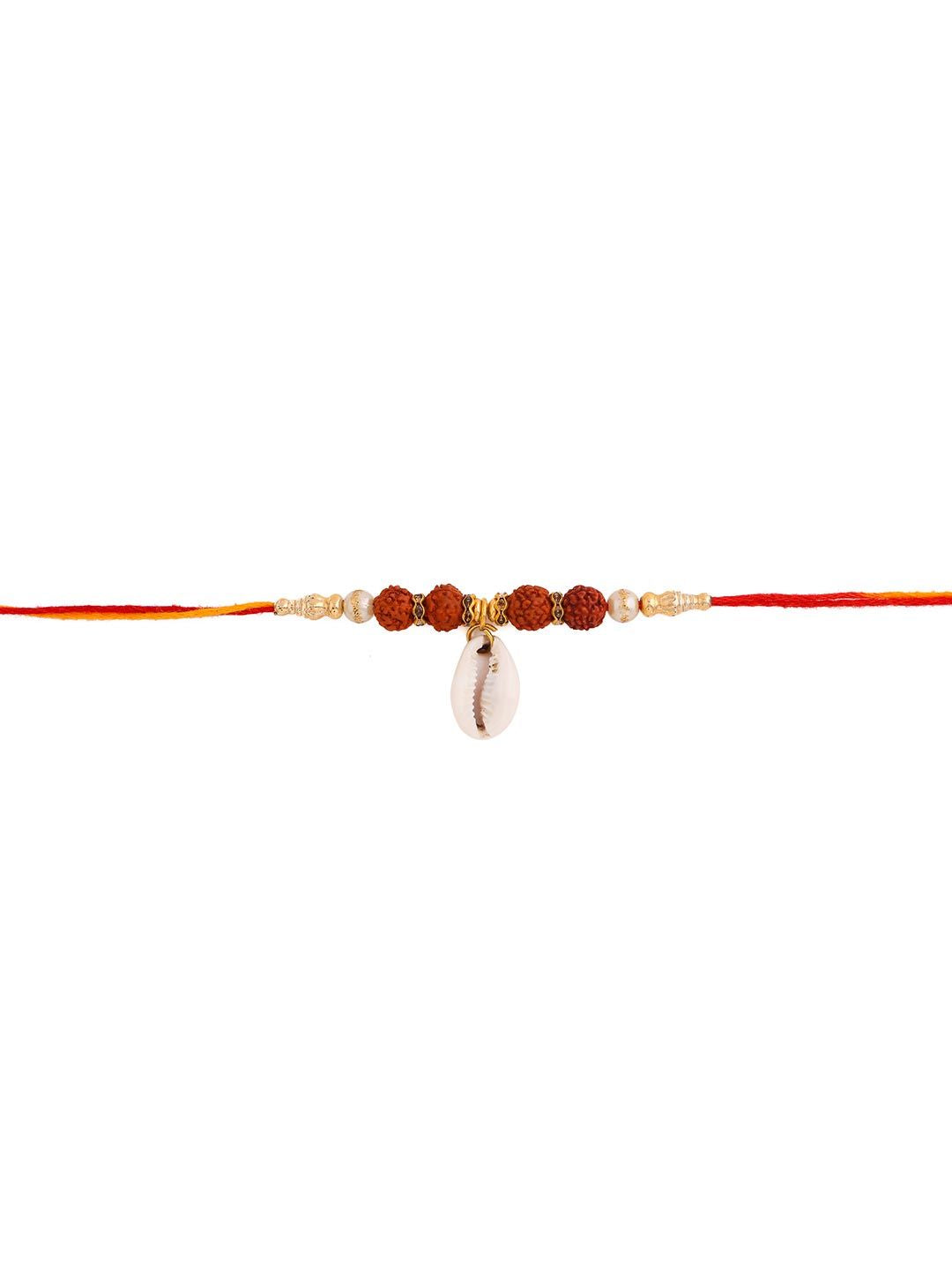 Voylla Divine Rudraksha Rakhi With Cowrie Shell
