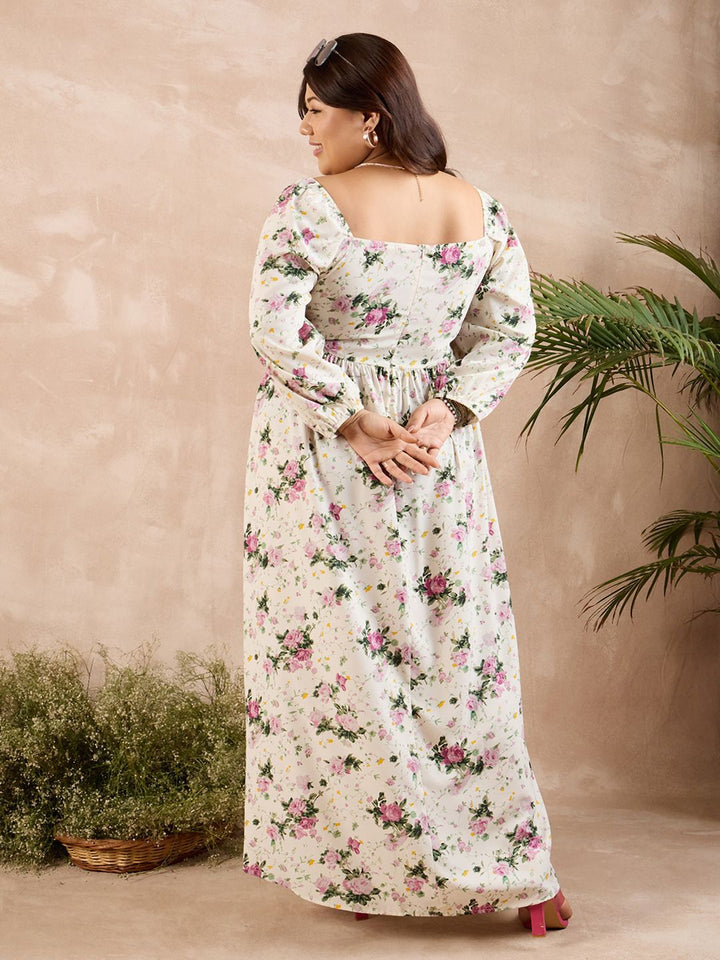 Berrylush Curve Plus Size Floral Print Maxi Dress