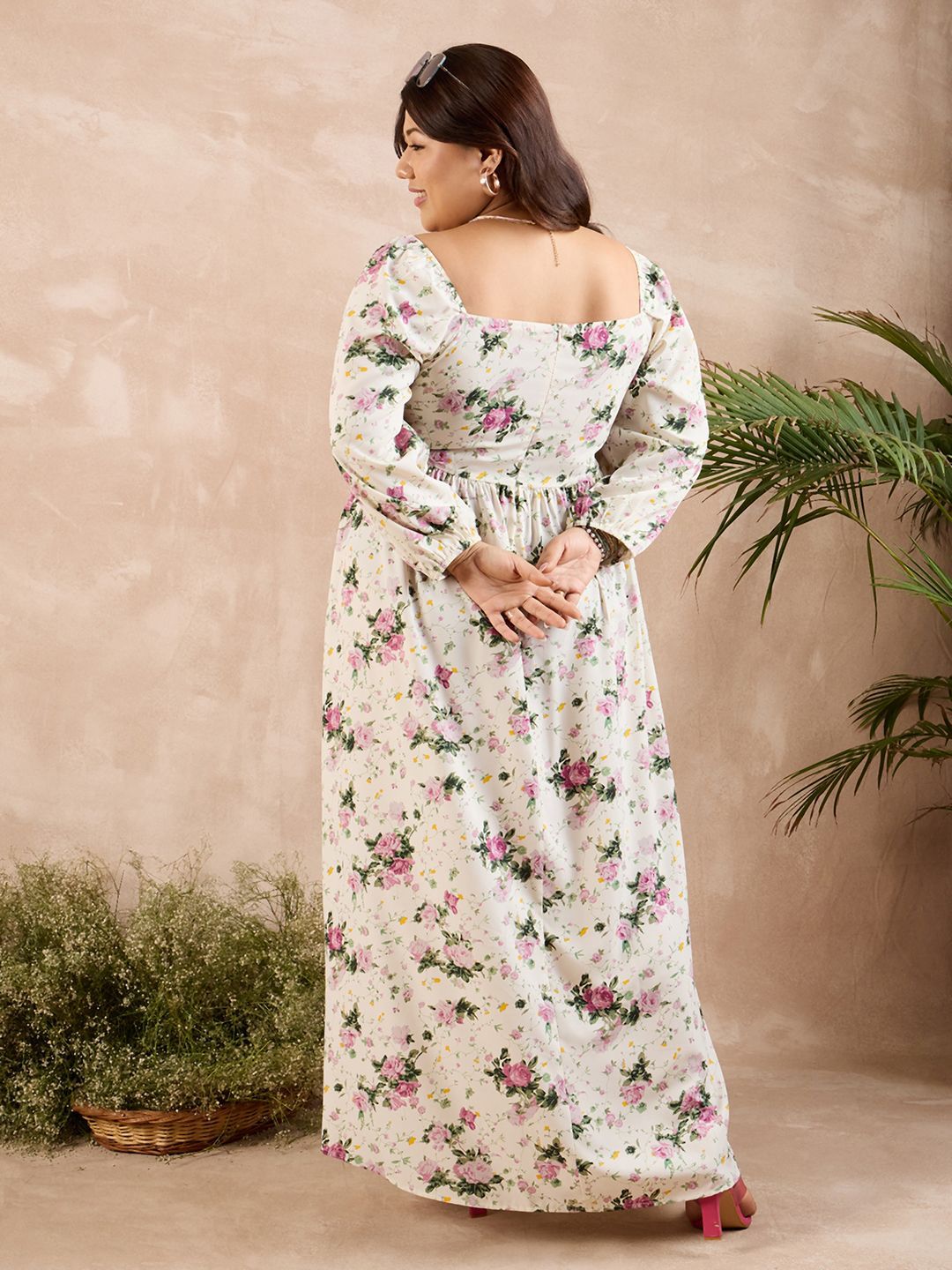 Berrylush Curve Plus Size Floral Print Maxi Dress