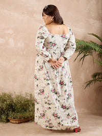 Berrylush Curve Plus Size Floral Print Maxi Dress