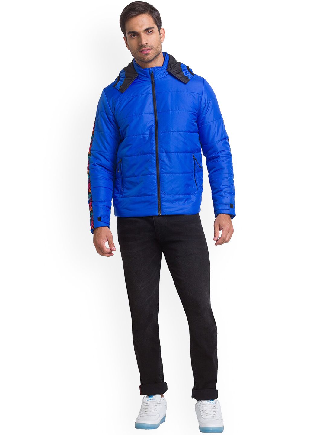 Being Human Men Blue Washed Cape Jacket