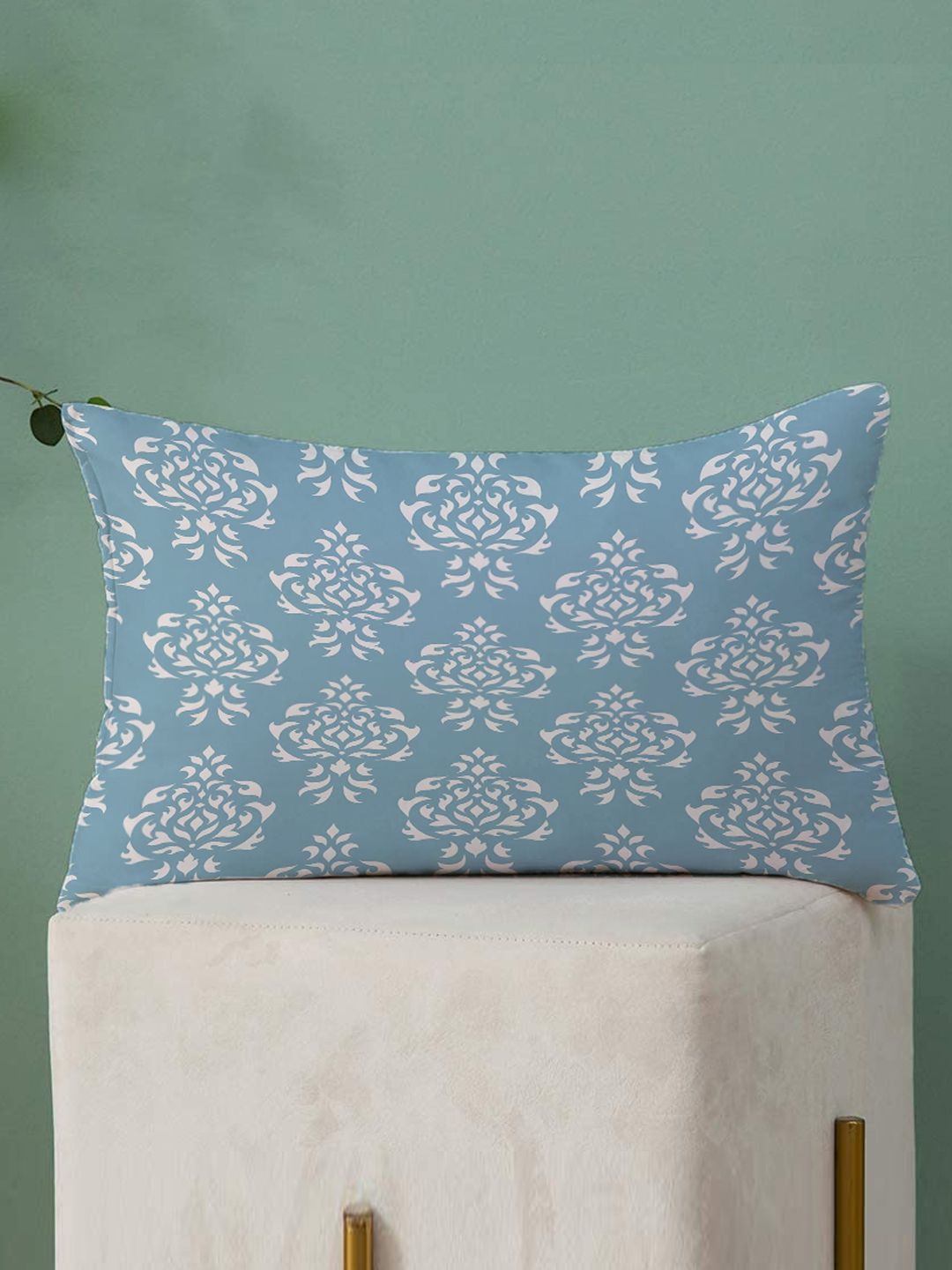 STITCHNEST Set of 2 Teal Blue Ethnic Motifs Rectangle Cushion Covers