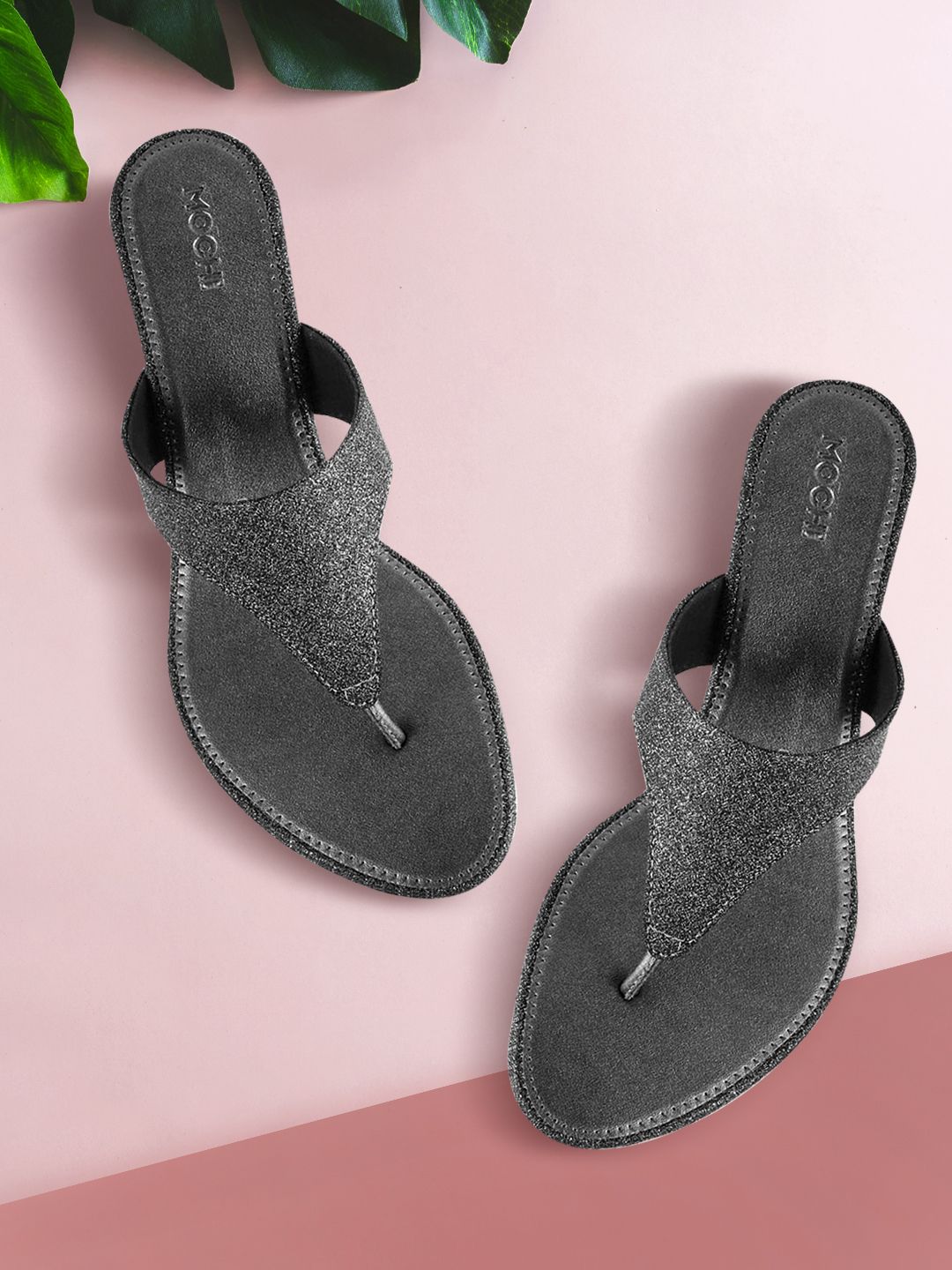 Mochi Women Grey Embellished Wedges