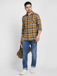 SPYKAR Classic Tartan Checked Opaque Regular Fit Cotton Casual Shirt