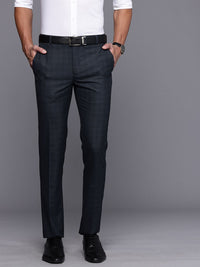 Raymond Men Checked Slim Fit Formal Trousers