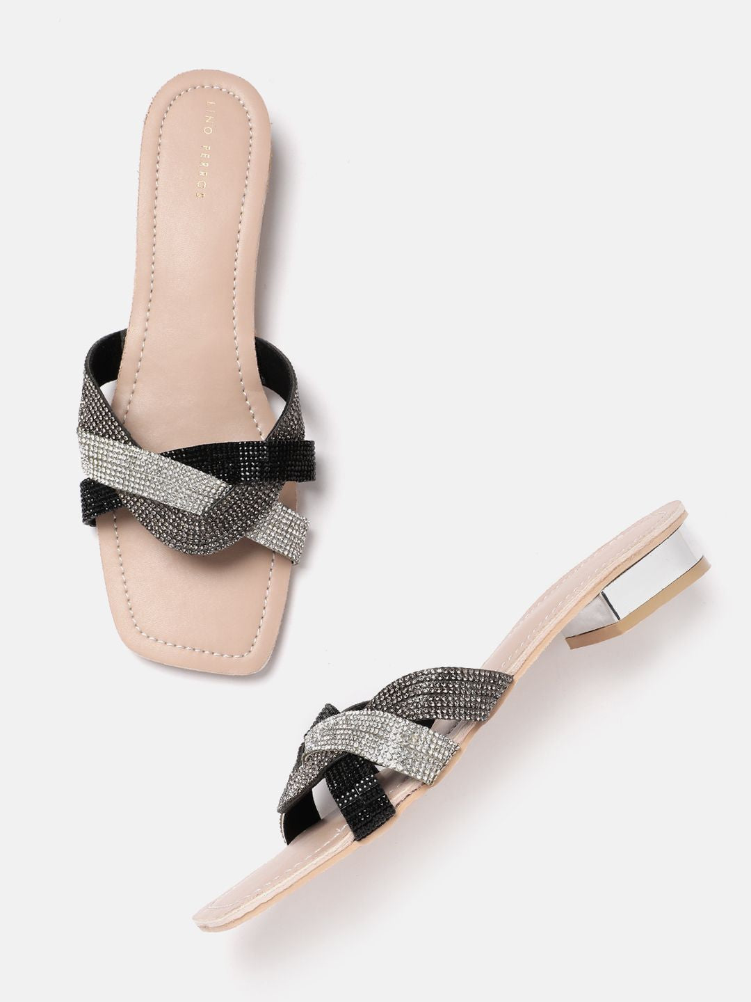 Lino Perros Women Embellished Party Open Toe Flats
