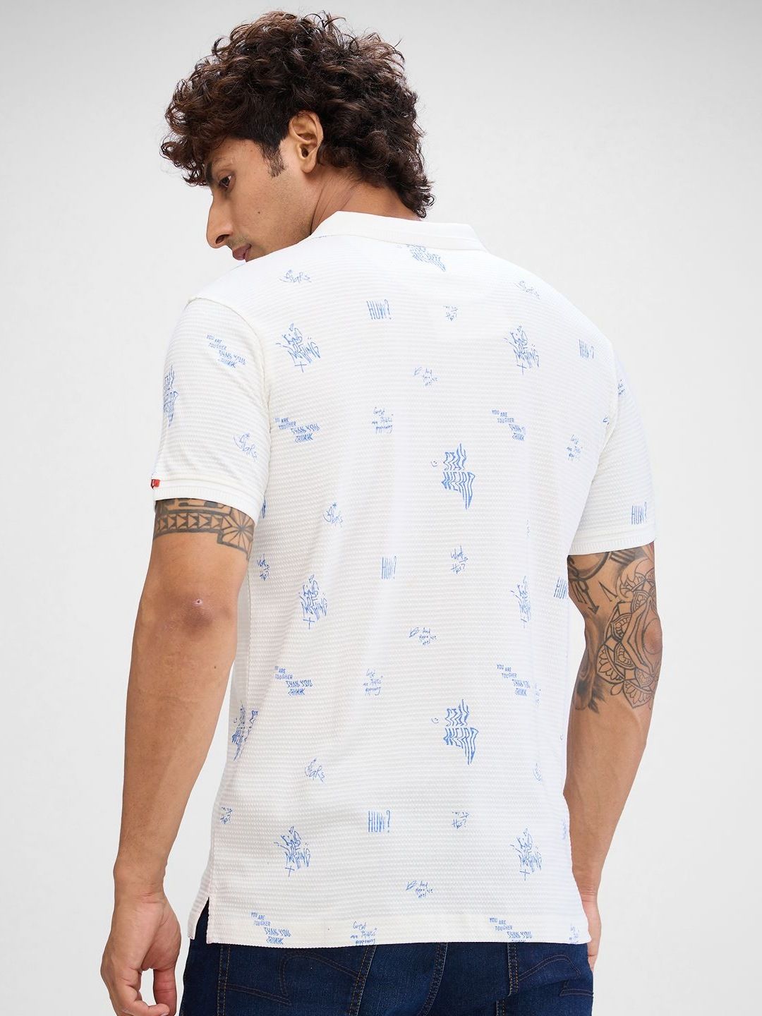 SPYKAR Men Printed Polo Collar Slim Fit T-shirt