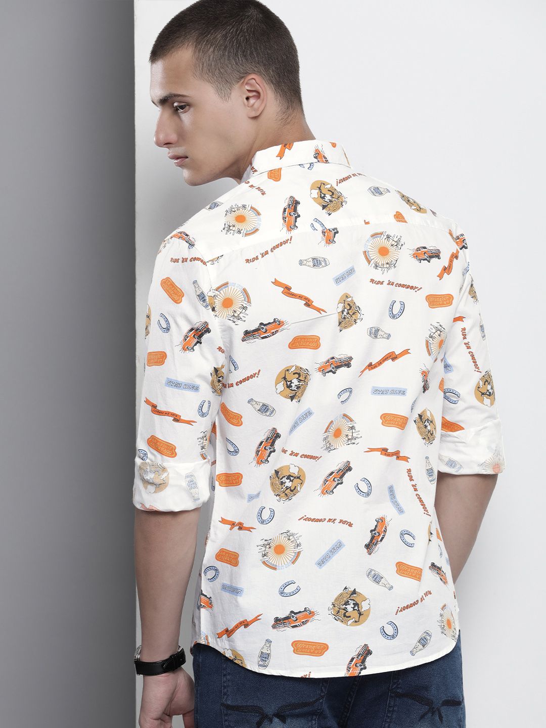 The Indian Garage Co Men Printed Pure Cotton Casual Shirt