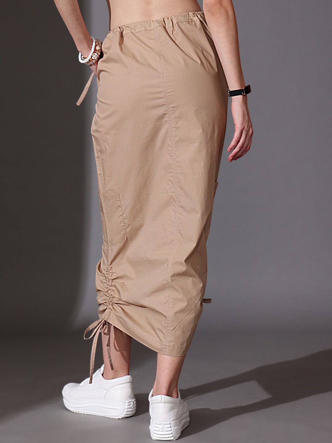 STREET 9 Solid Pure Cotton Parachute Skirt