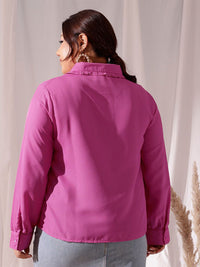CURVY STREET Comfort Spread Collar Casual Shirt