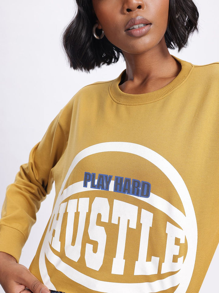 DressBerry Graphic Printed Crop Sweatshirt