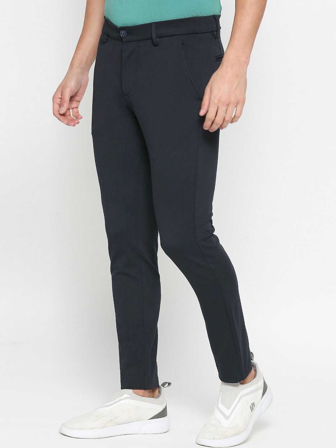 Being Human Men Mid-Rise Flat-Front Plain Regular Trousers