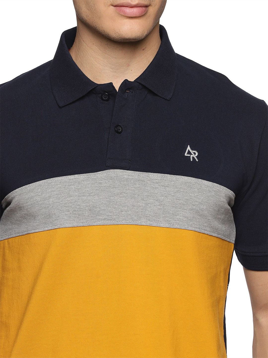 ADRO Colourblocked Cotton Polo Collar T-shirt