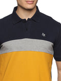 ADRO Colourblocked Cotton Polo Collar T-shirt