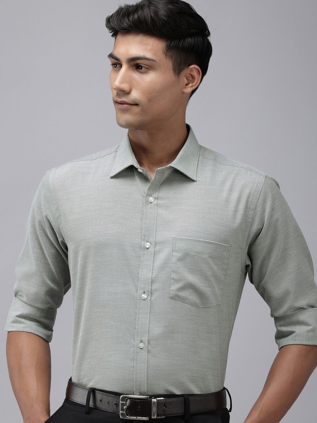 Park Avenue Self Design Textured Slim Fit Opaque Easy Care Formal Shirt