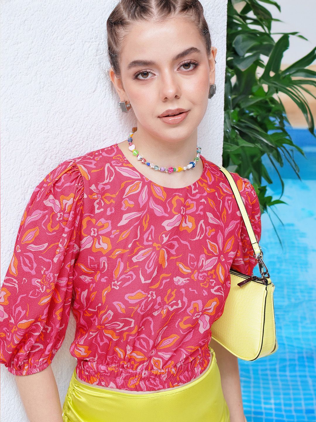 DressBerry Blooming With Confidence Cut-Out Crop Top
