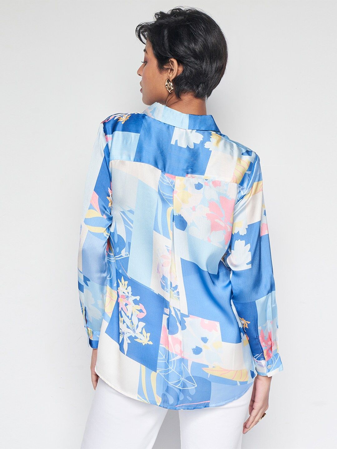 AND Floral Print Shirt Style Top