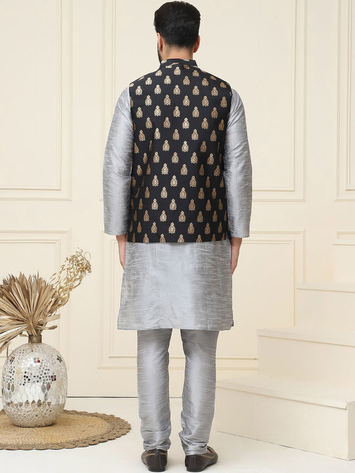 SOJANYA Mandarin Collar Kurta with Churidar With Nehru jacket