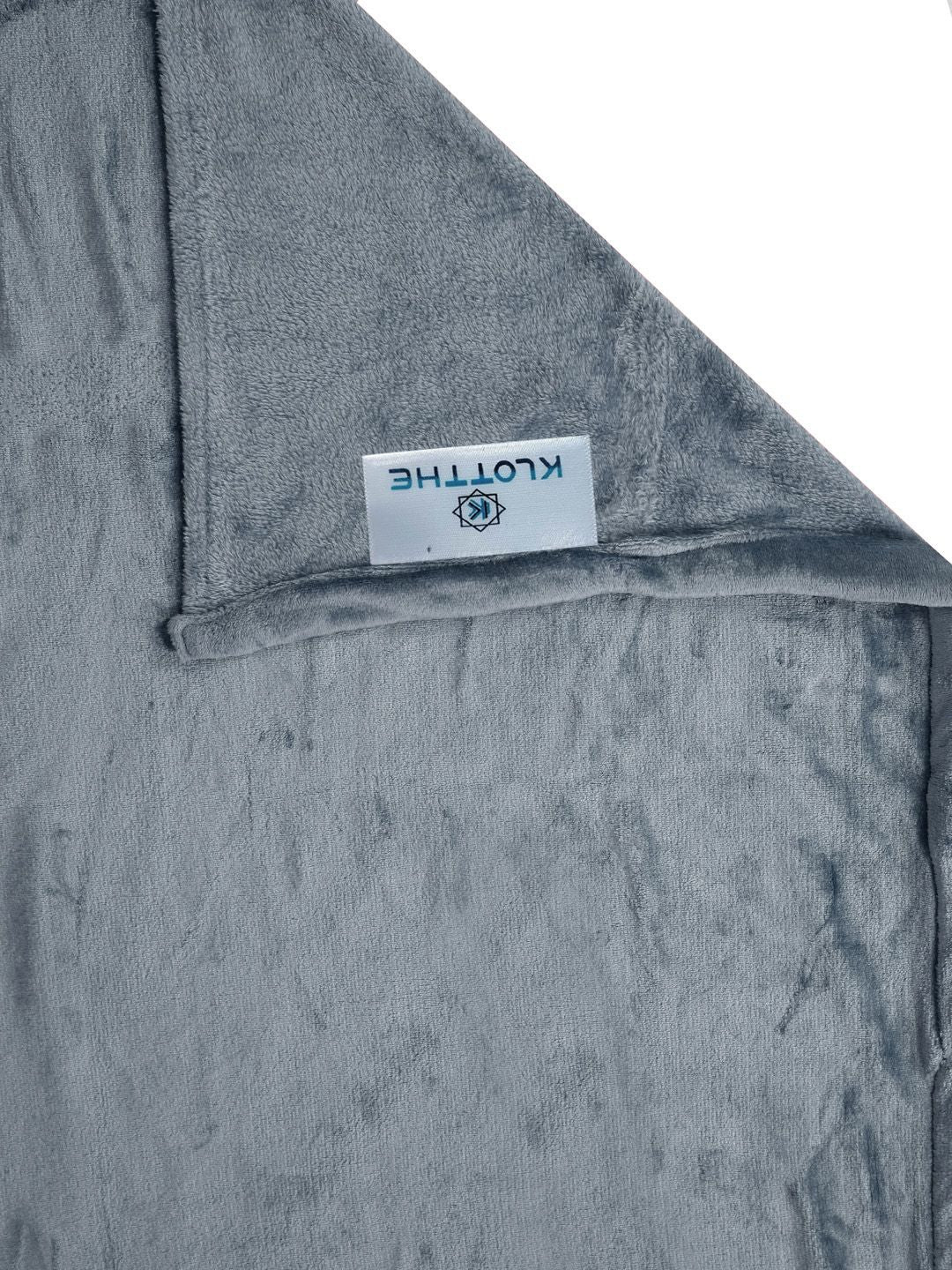 KLOTTHE Grey Woollen 300TC Single Bedsheet With Pillow Cover